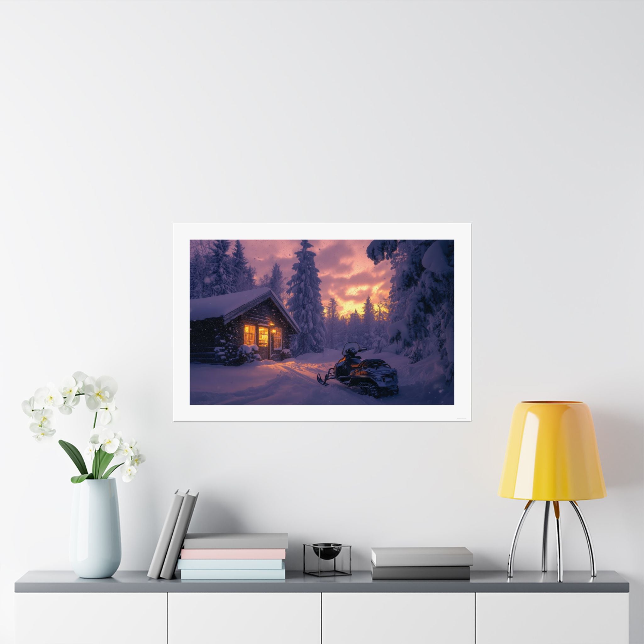Winter Glow - Snowmobile - Gallery Print Poster - DC0194