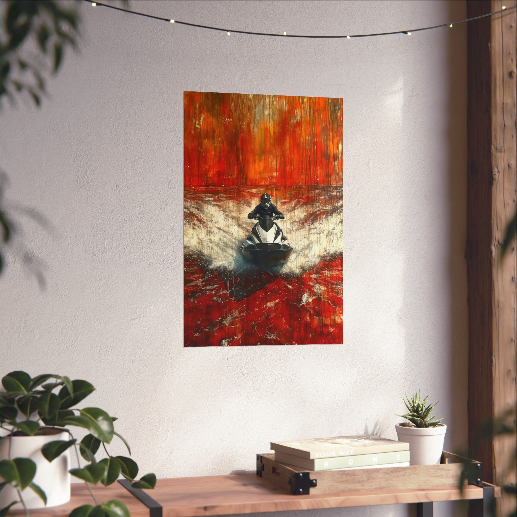 Skier in Red - Watersports - Poster