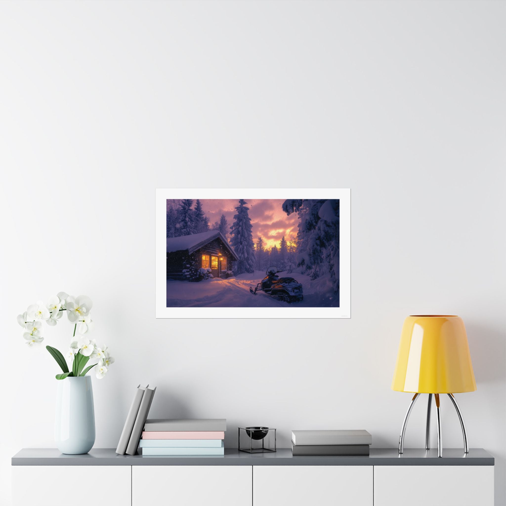 Winter Glow - Snowmobile - Gallery Print Poster - DC0194