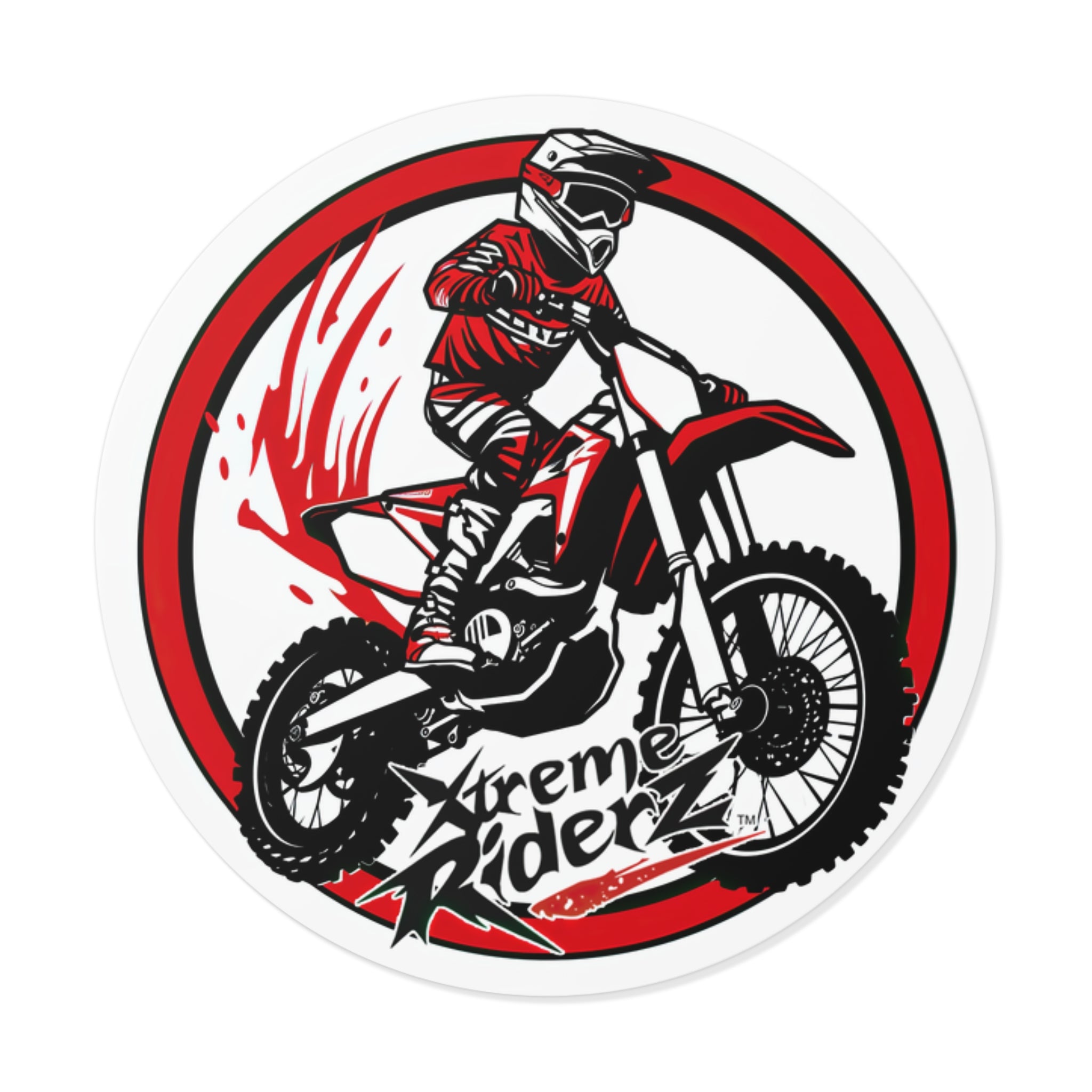 Motocross- Xtreme Riderz- Round Vinyl Stickers