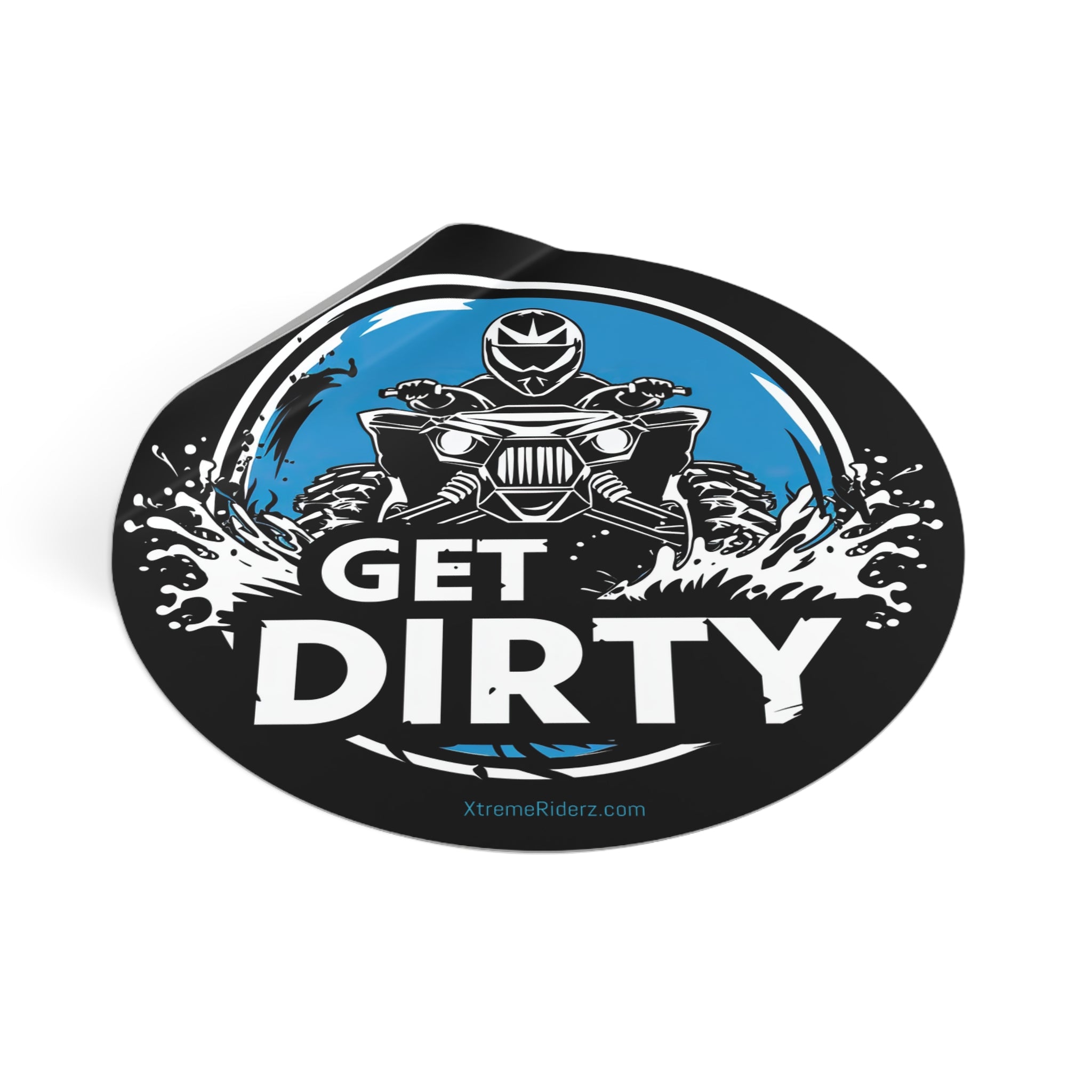 Get Dirty ATV- Xtreme Riderz - Round Vinyl Sticker