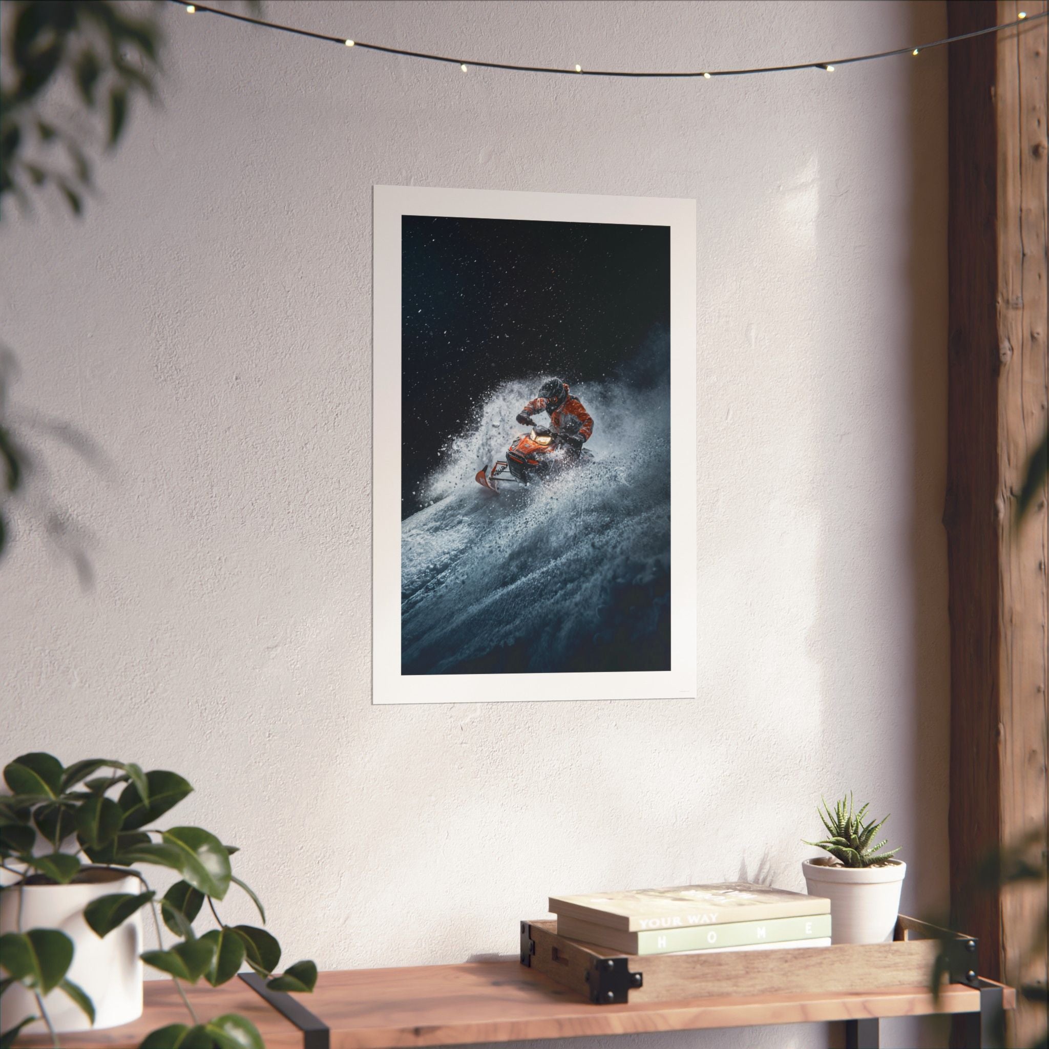 Downhill Cold Rush - Snowmobile - Gallery Print Poster - DC0190