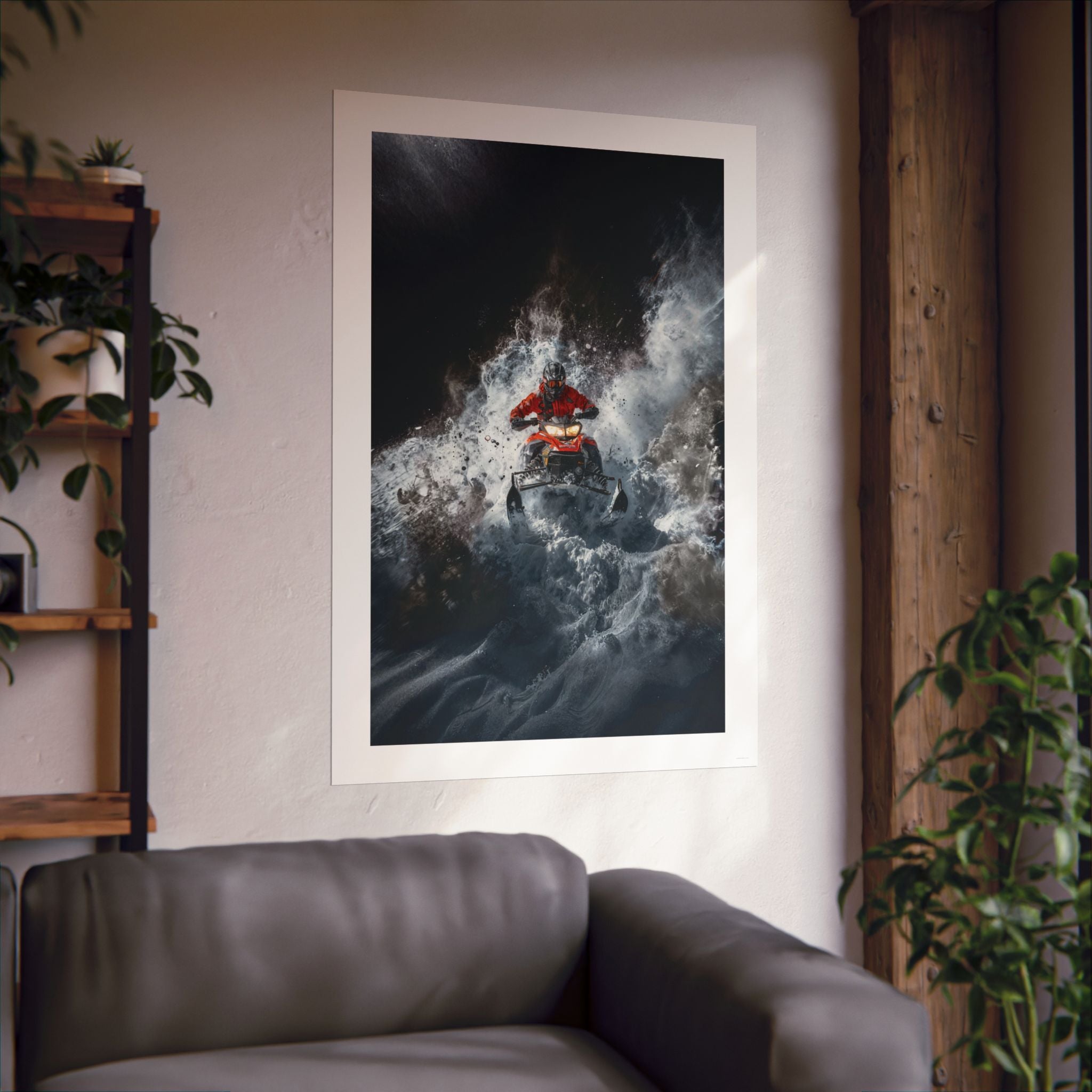 Avalanche Run - Snowmobile - Gallery Print Poster - DC0191