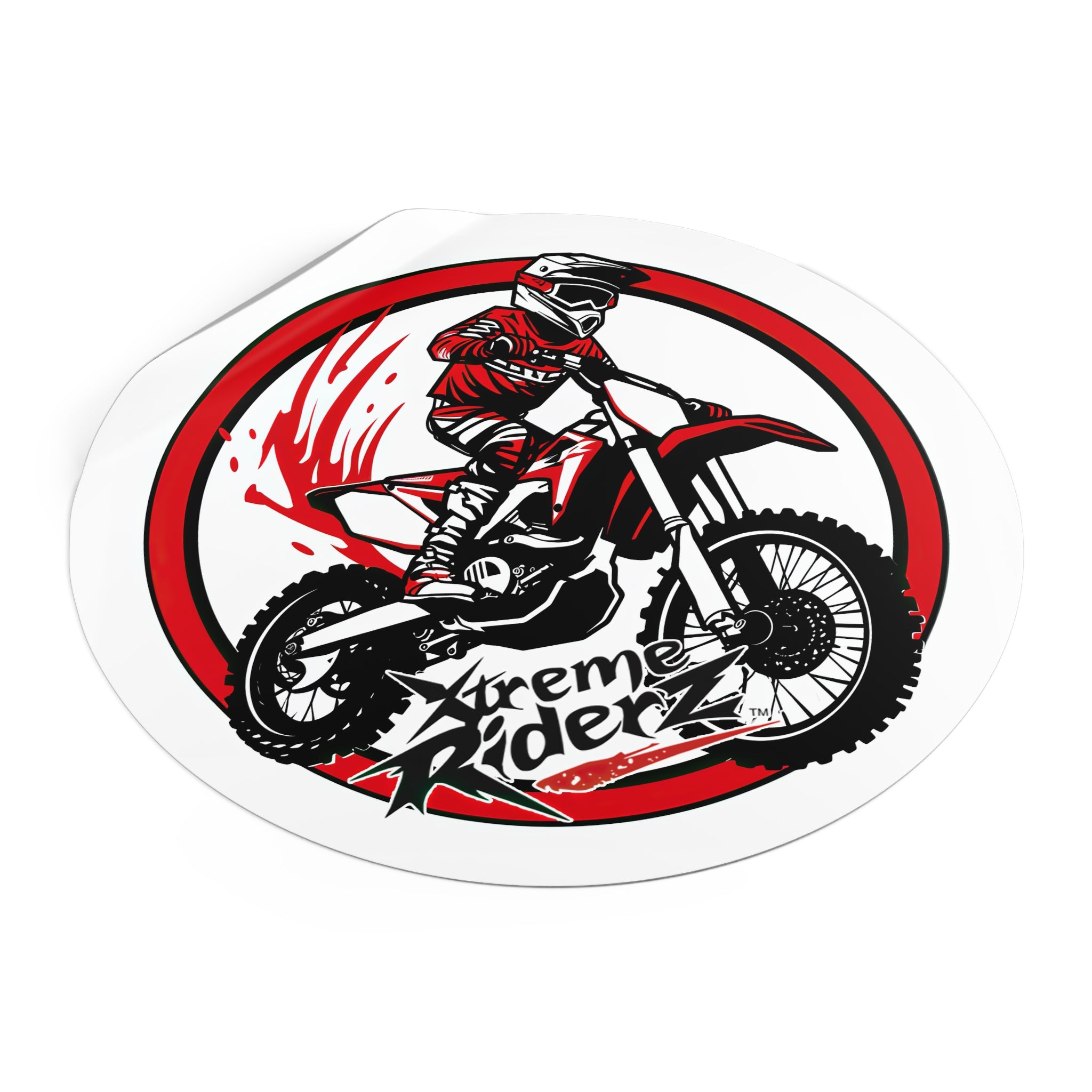 Motocross- Xtreme Riderz- Round Vinyl Stickers