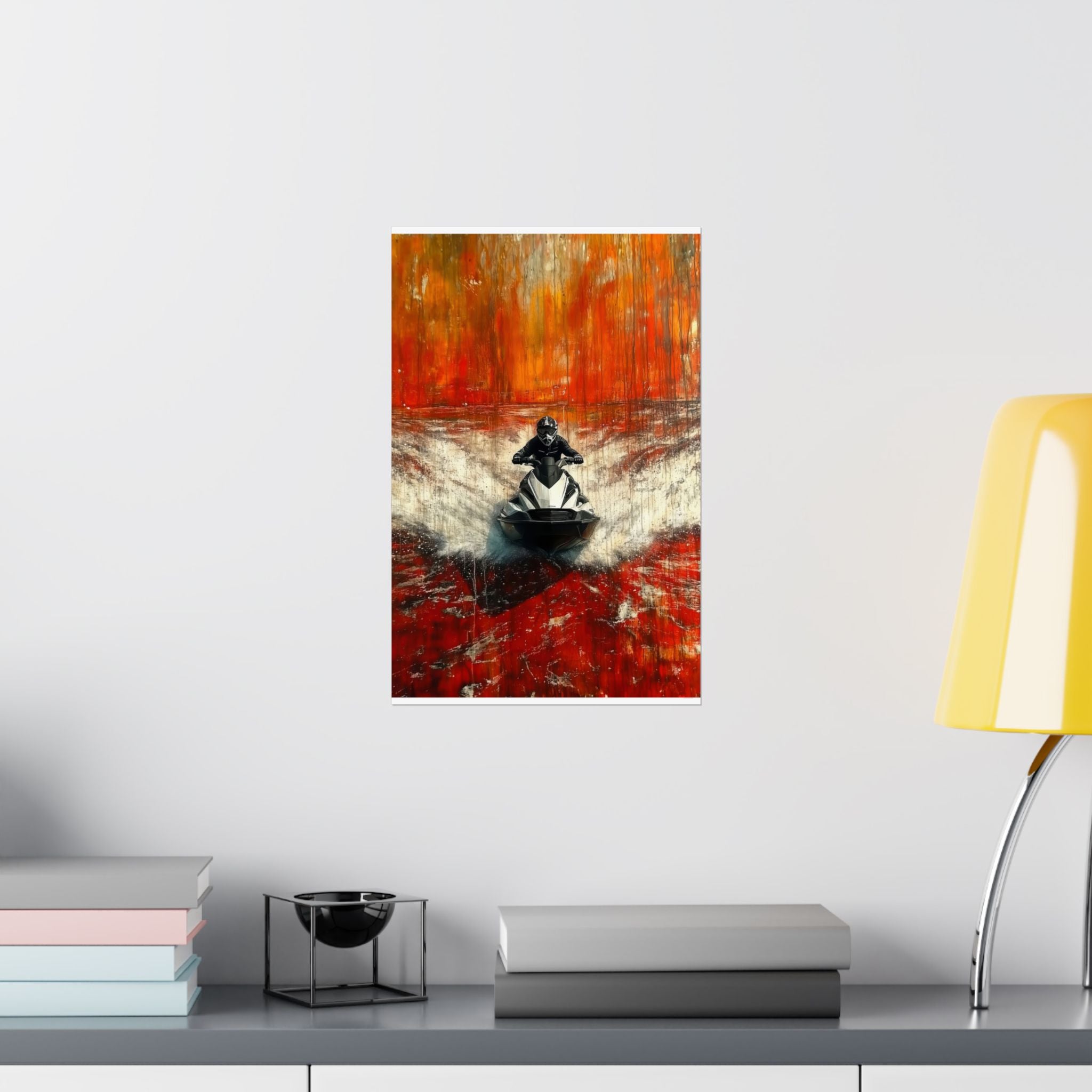 Skier in Red - Watersports - Poster