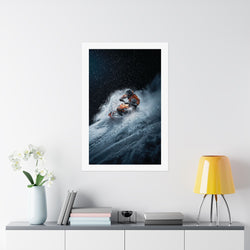 Downhill Cold Rush -  Snowmobile - Gallery Print Poster - DC0190