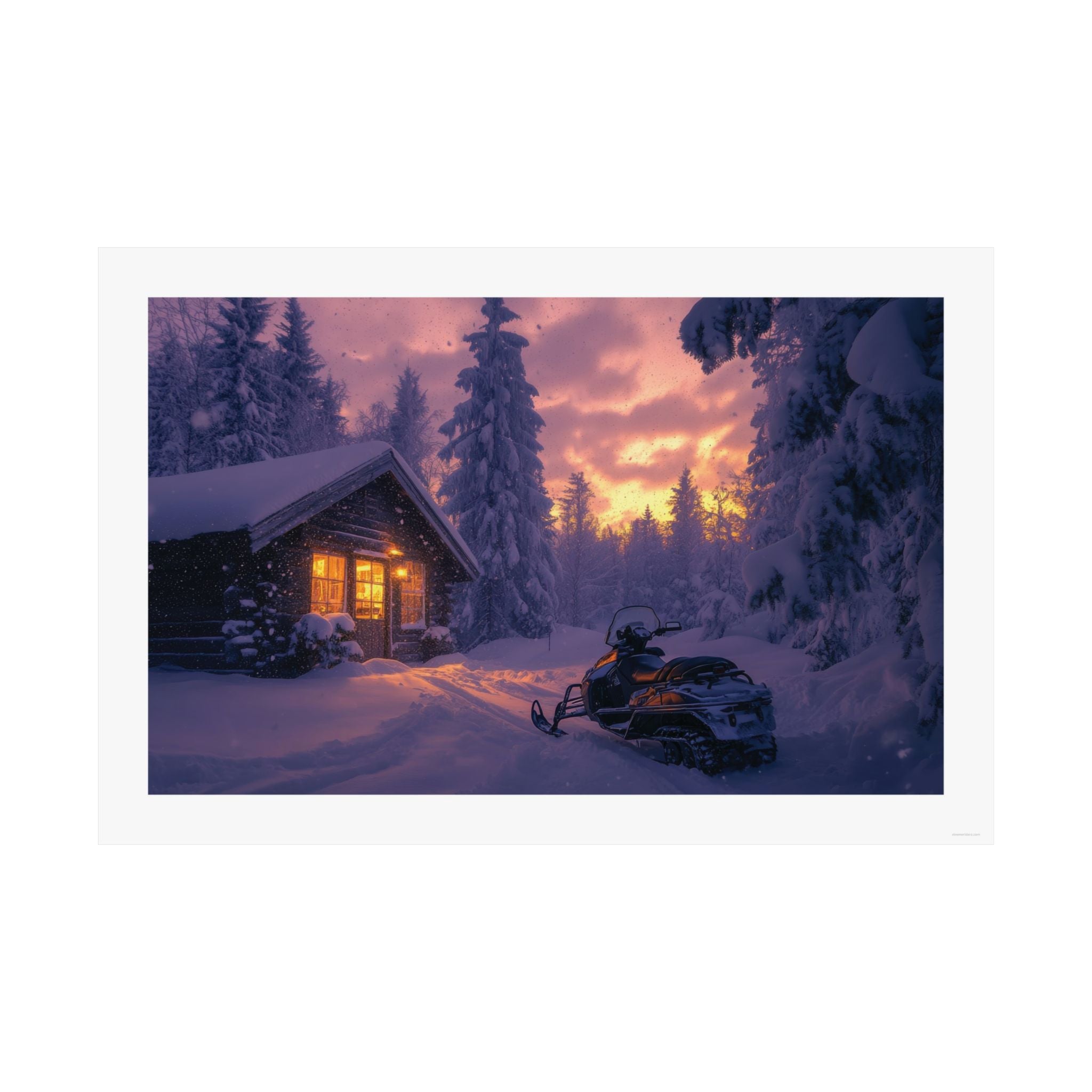 Winter Glow - Snowmobile - Gallery Print Poster - DC0194