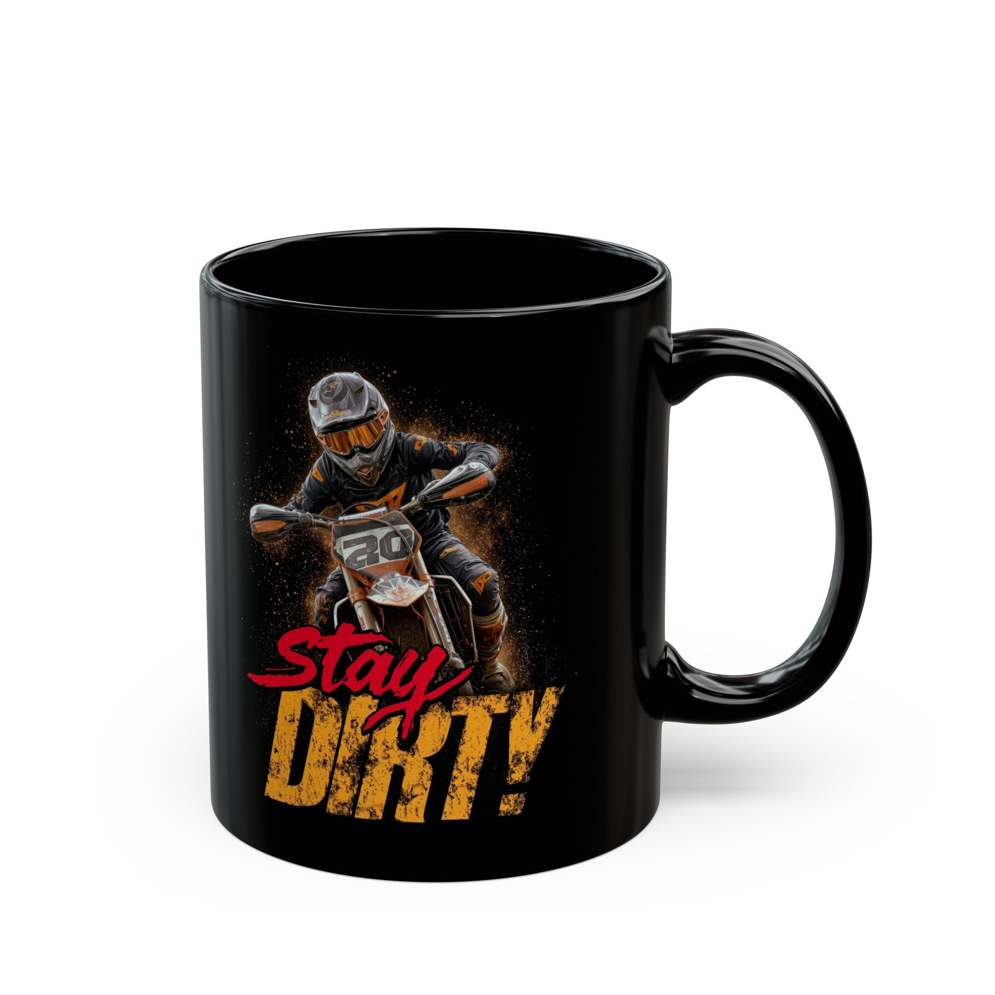 Stay Dirty! Black Mug (11oz, 15oz) - Motorcycle - DC0282