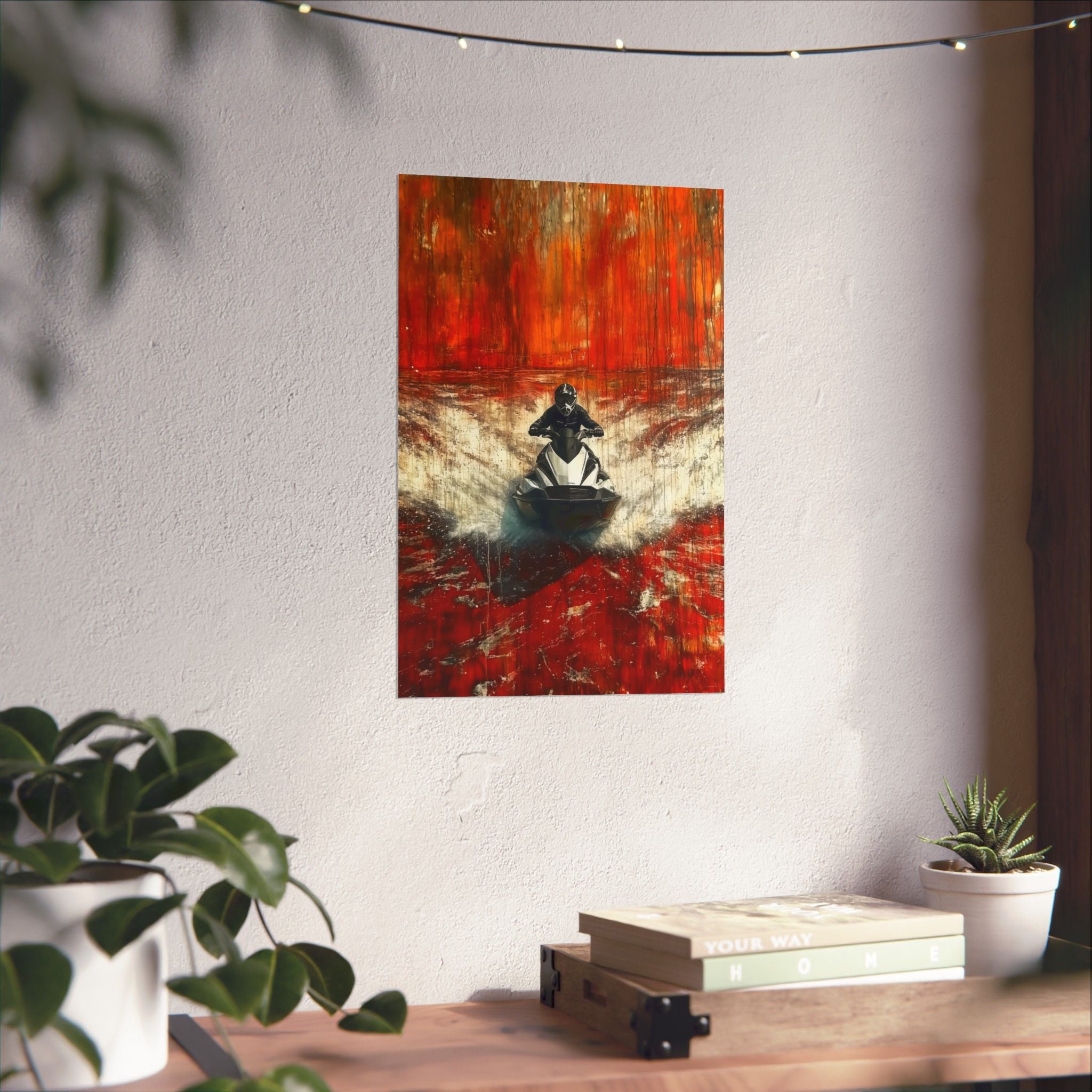 Skier in Red - Watersports - Poster