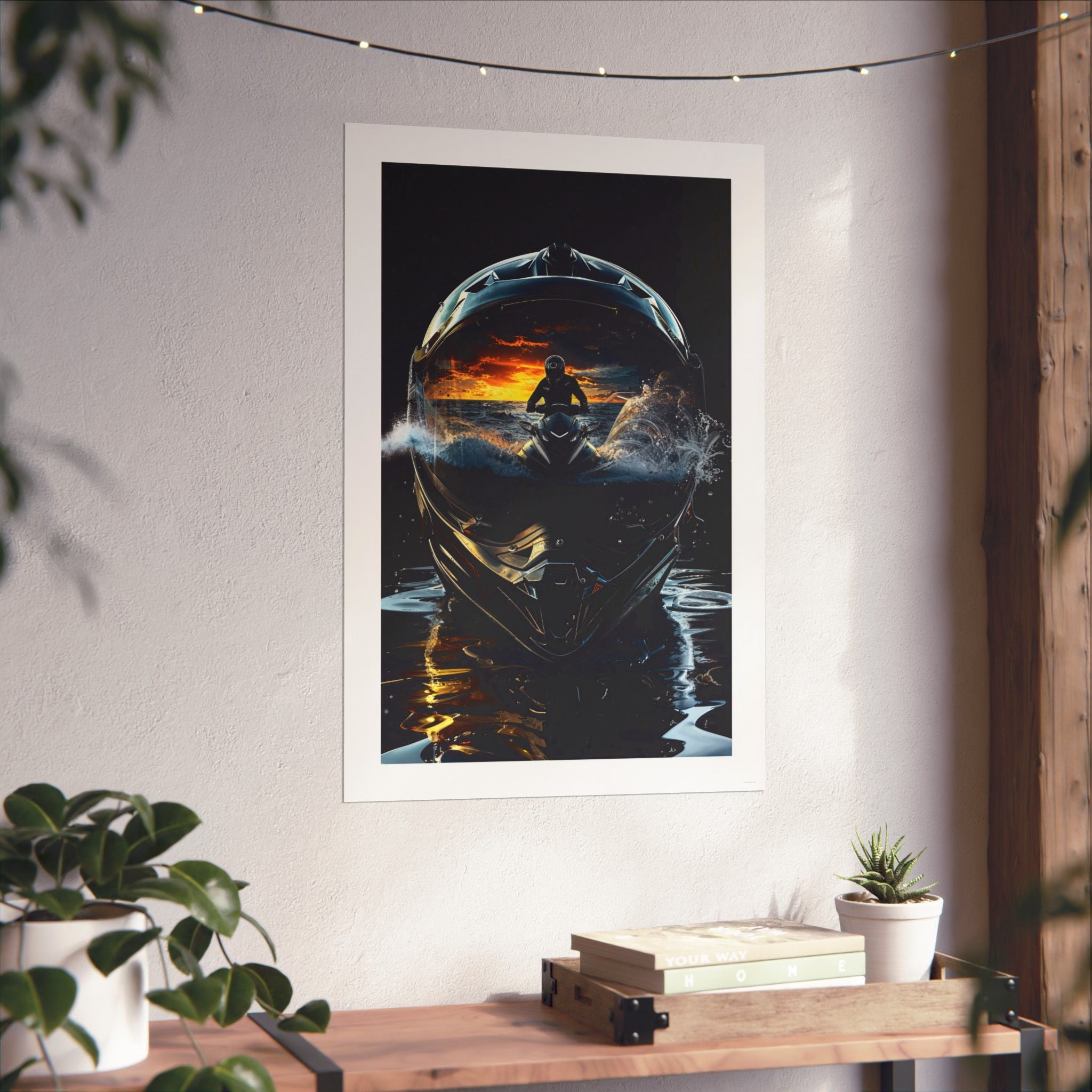 Sunset Helmet - Watersports - Gallery Print Poster - DC0210