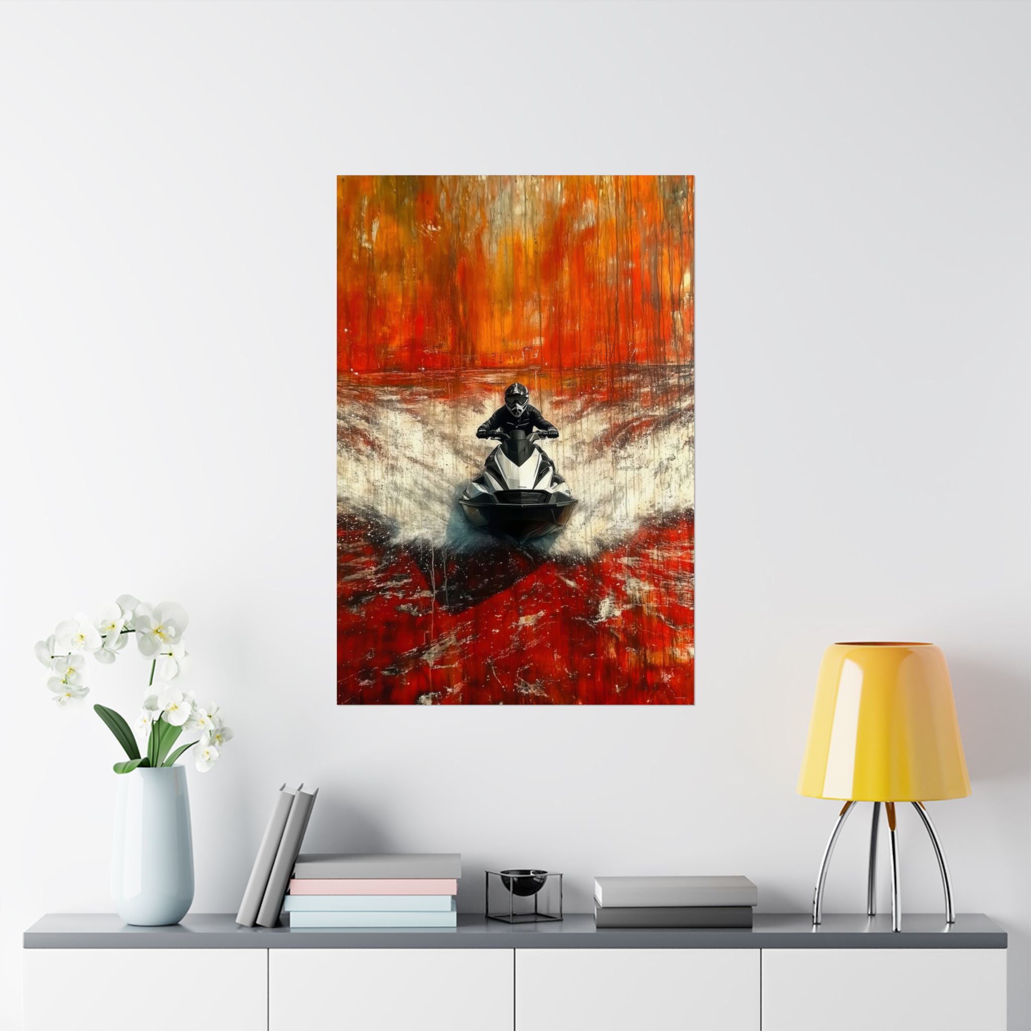 Skier in Red - Watersports - Poster