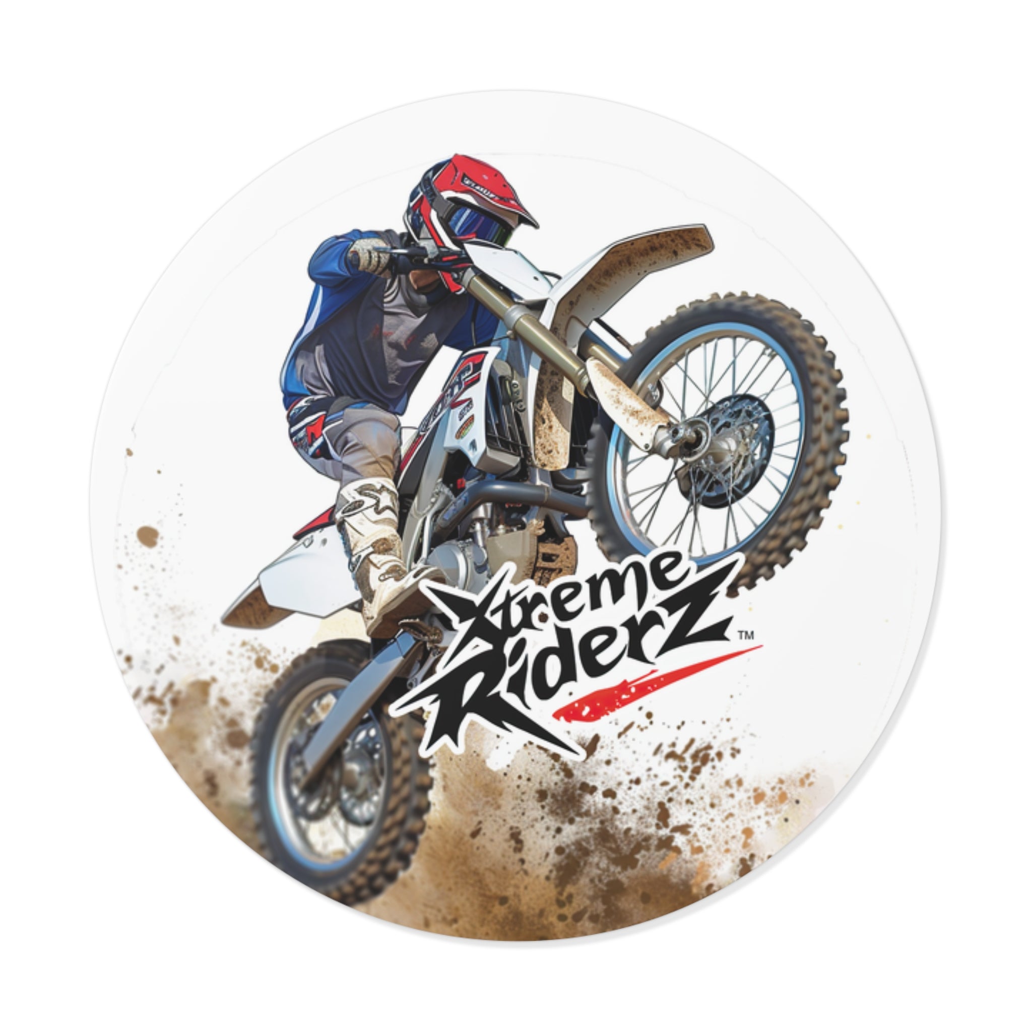 Motocross -Xtreme Riderz- Round Vinyl Sticker