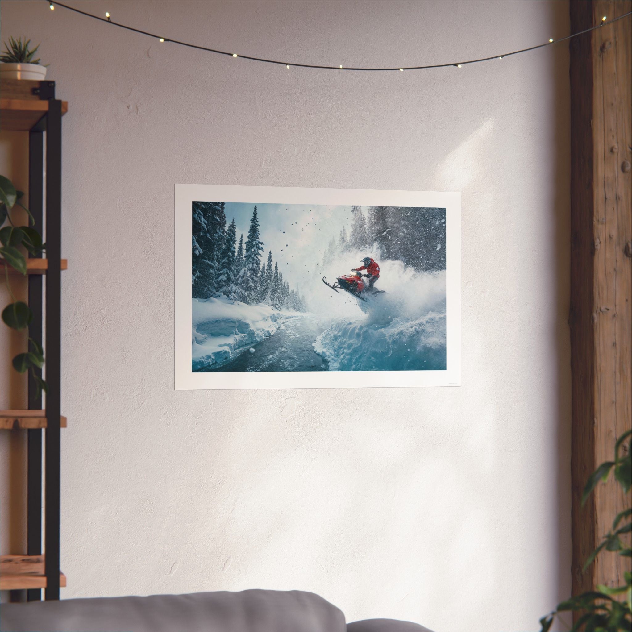 River Jump - Snowmobile - Gallery Print Poster - DC0193