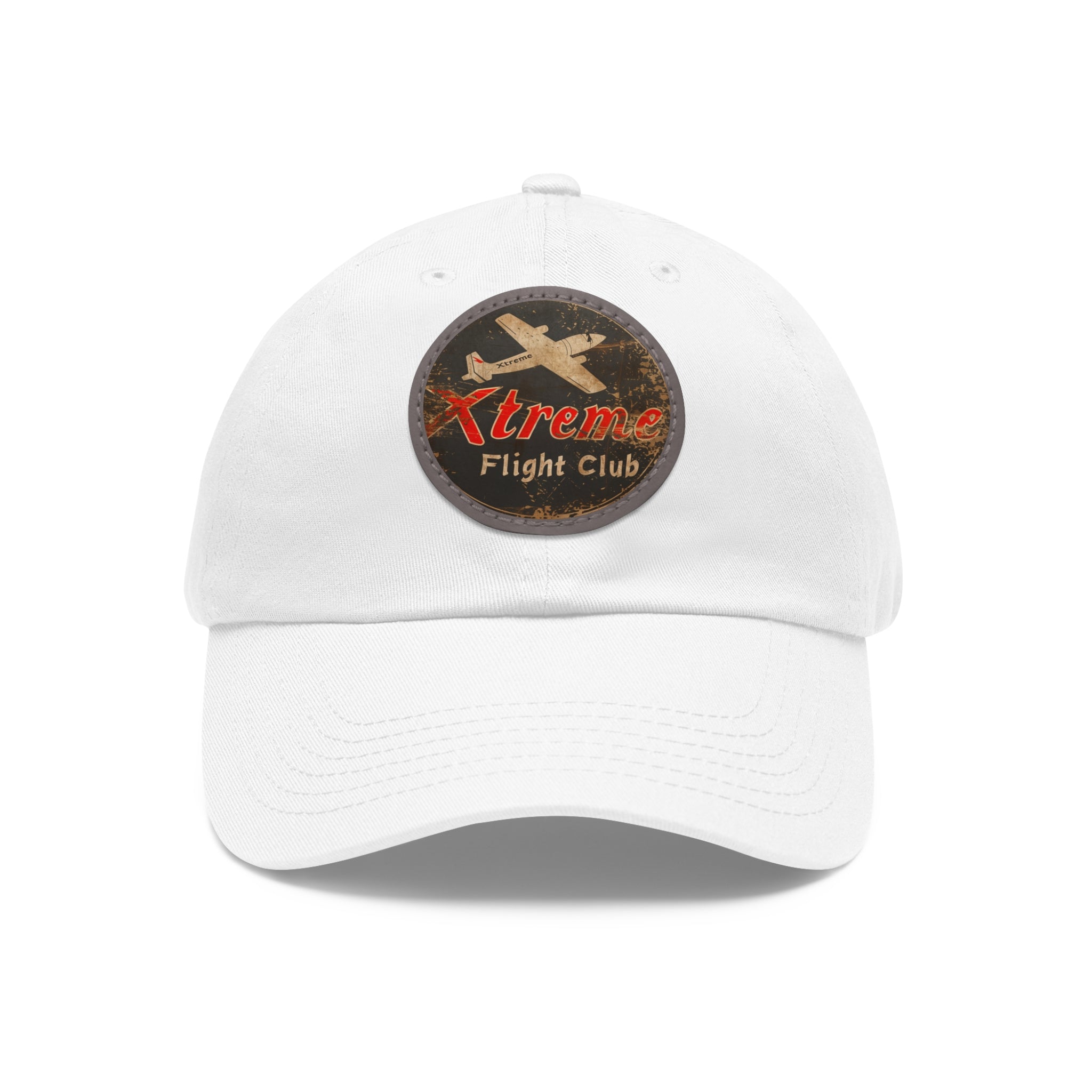 Xtreme Riderz Flight Club Vintage Airplane ~ Dad Hat with Leather Patch