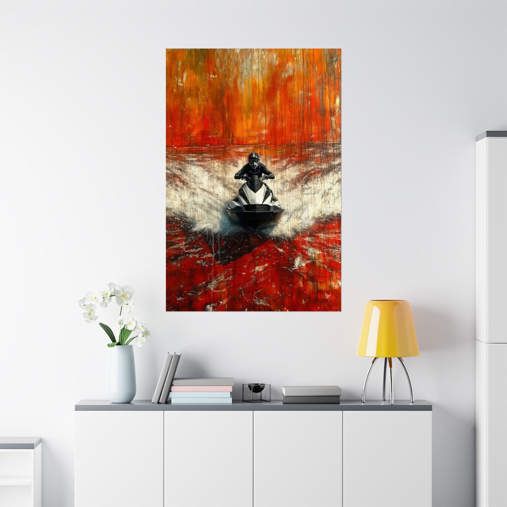 Skier in Red - Watersports - Poster