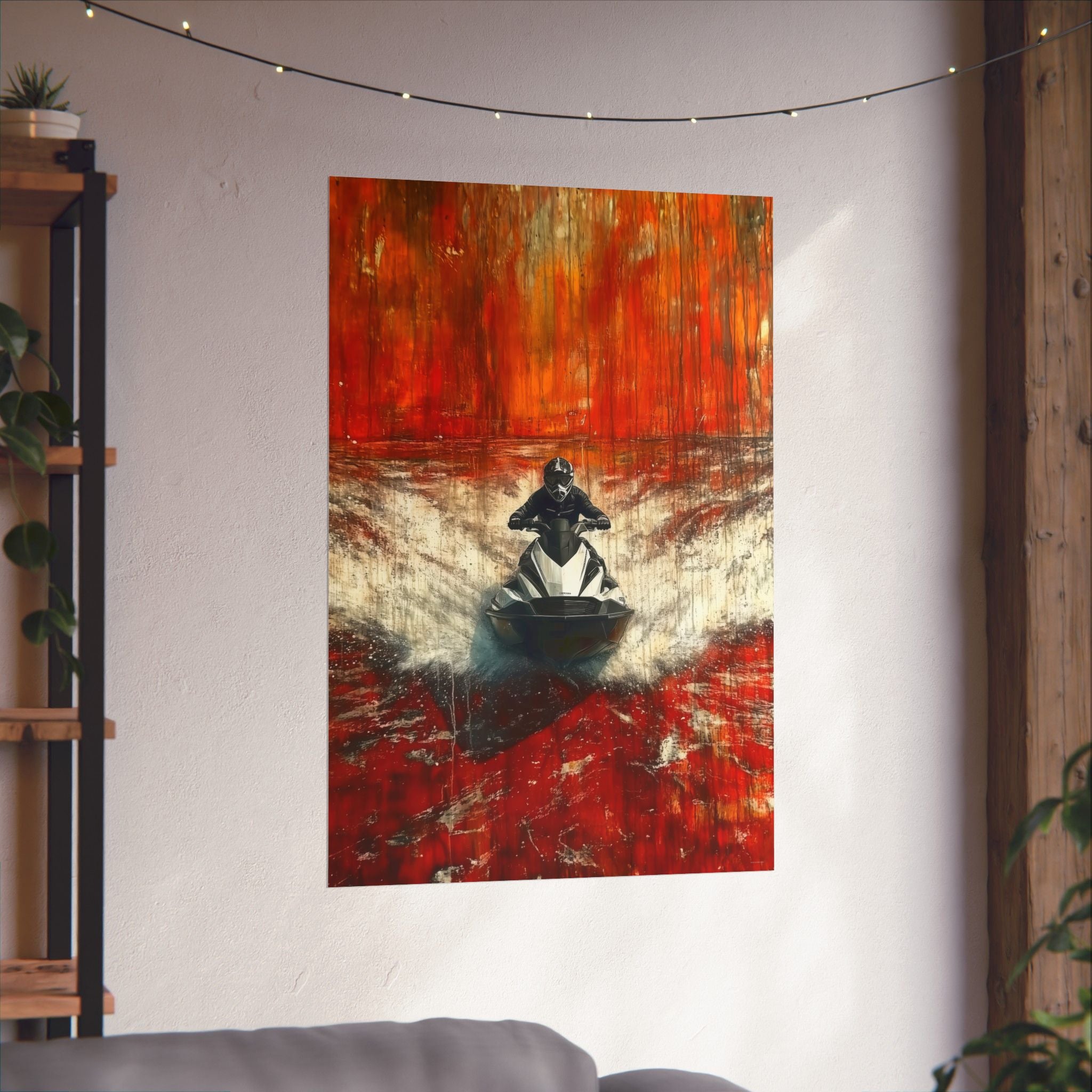 Skier in Red - Watersports - Poster