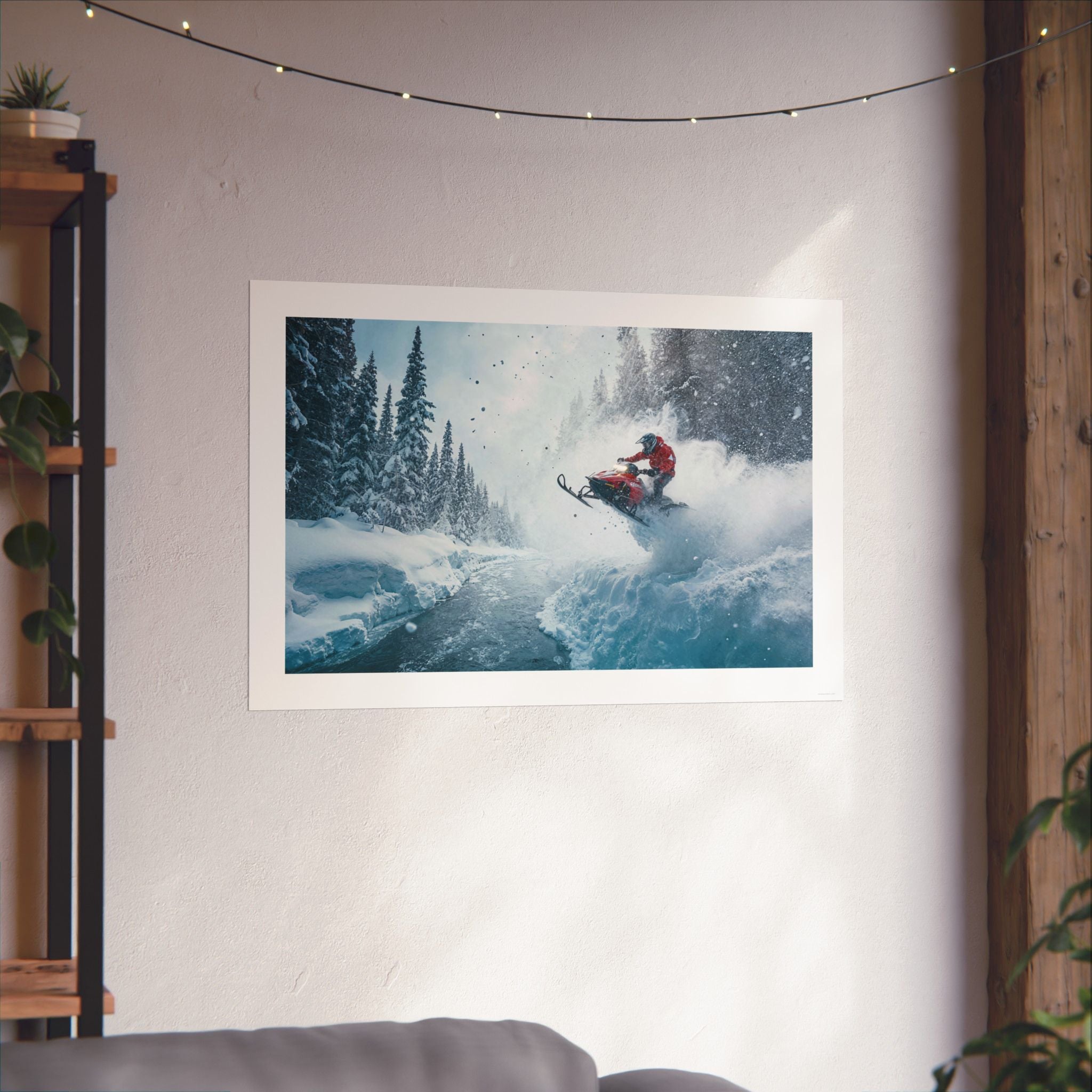 River Jump - Snowmobile - Gallery Print Poster - DC0193