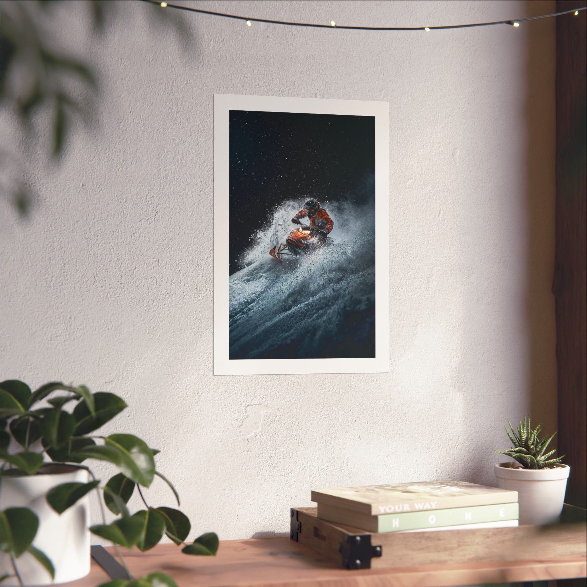 Downhill Cold Rush - Snowmobile - Gallery Print Poster - DC0190