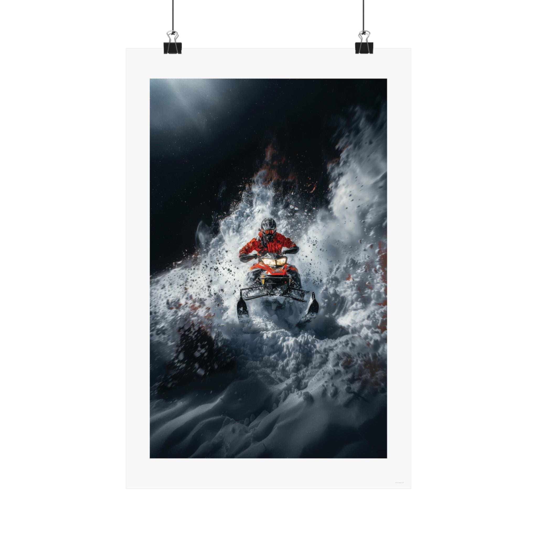 Avalanche Run -  Snowmobile - Gallery Print Poster - DC0191