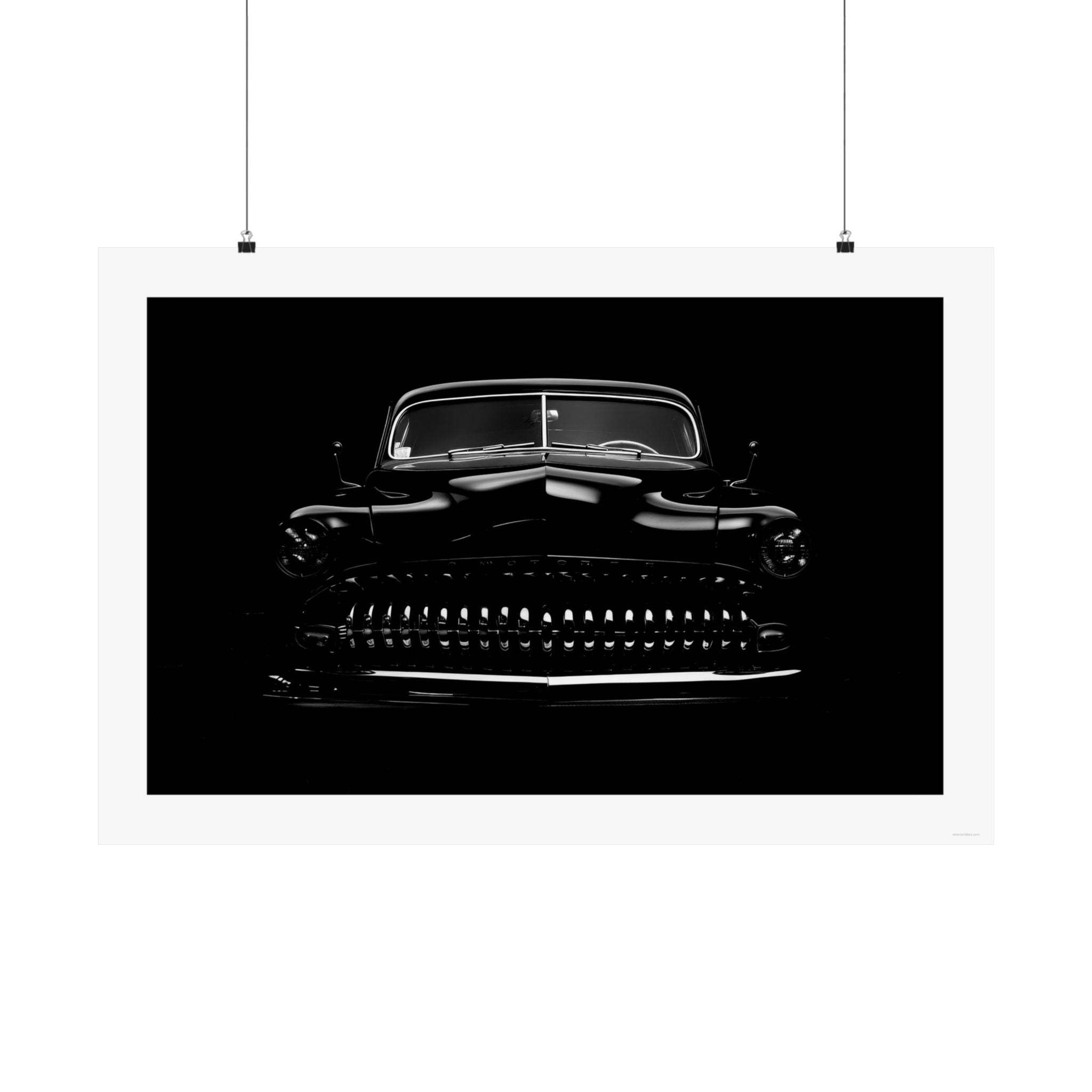 Chopped Mercury gallery print, black and white, muscle car, chrome, poster, wall art