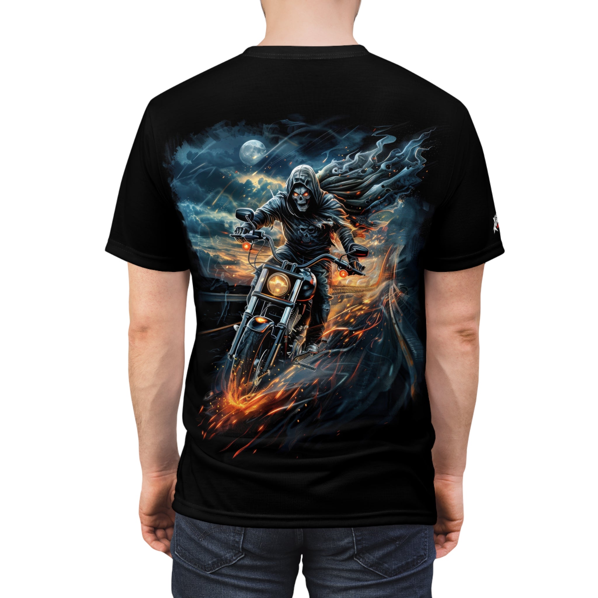Fear the Reaper motorcycle t-shirt, motorcycle, grim reaper, moon, night