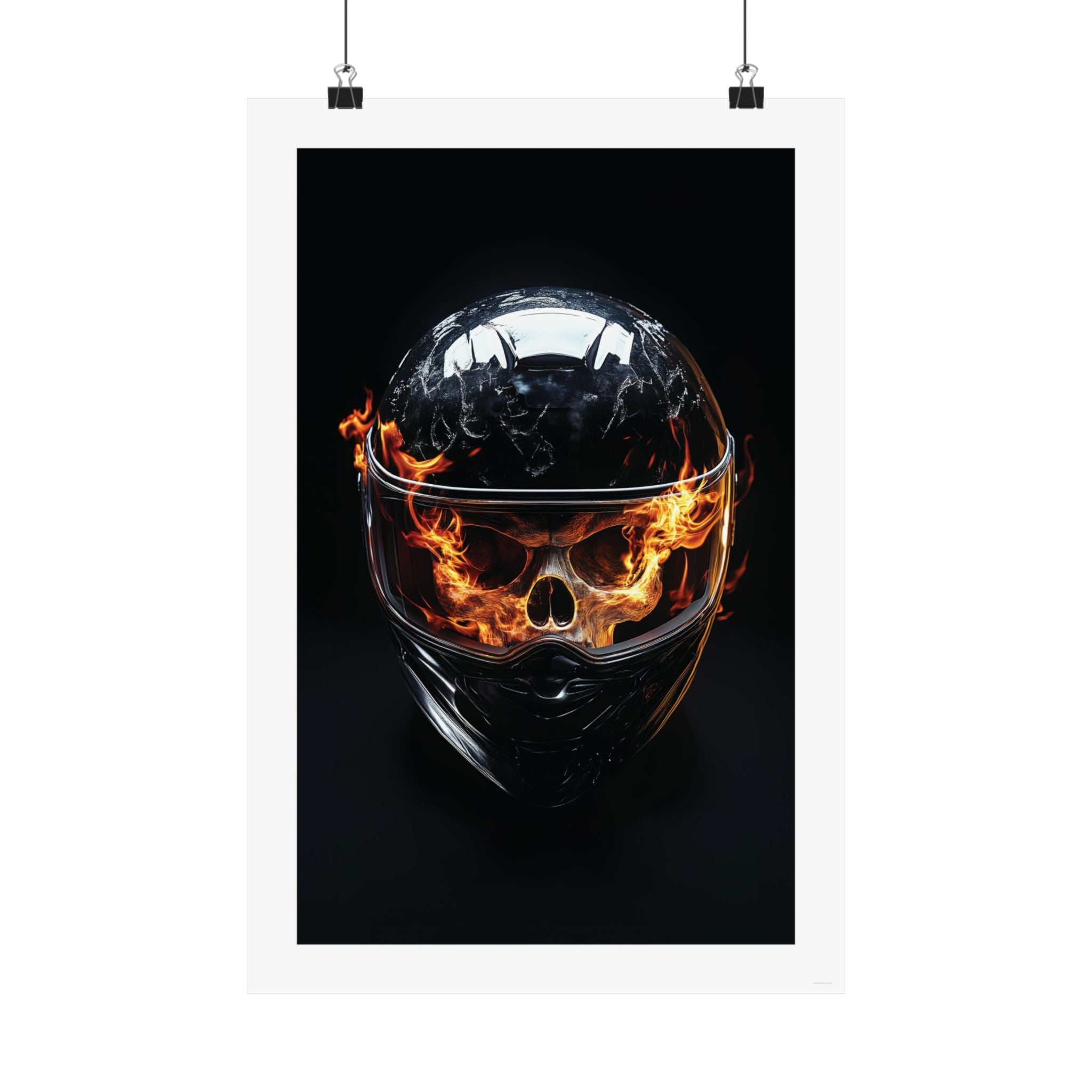 Hot Headed Gallery Print, poster, wall art, photo, skull, helmet, flames