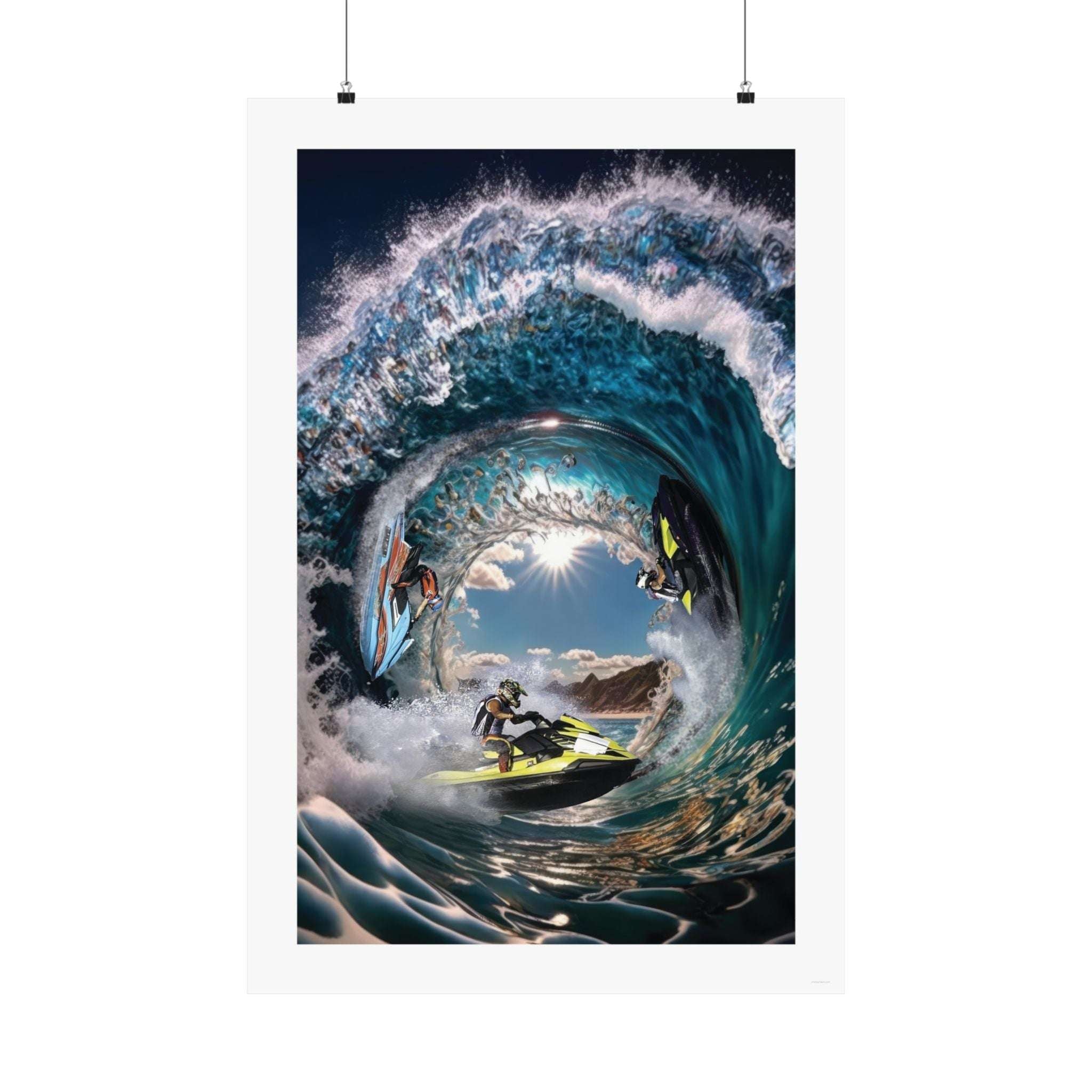 Jet Ski Vortex, gallery print, poster, wall art, photo, jet skis, ocean