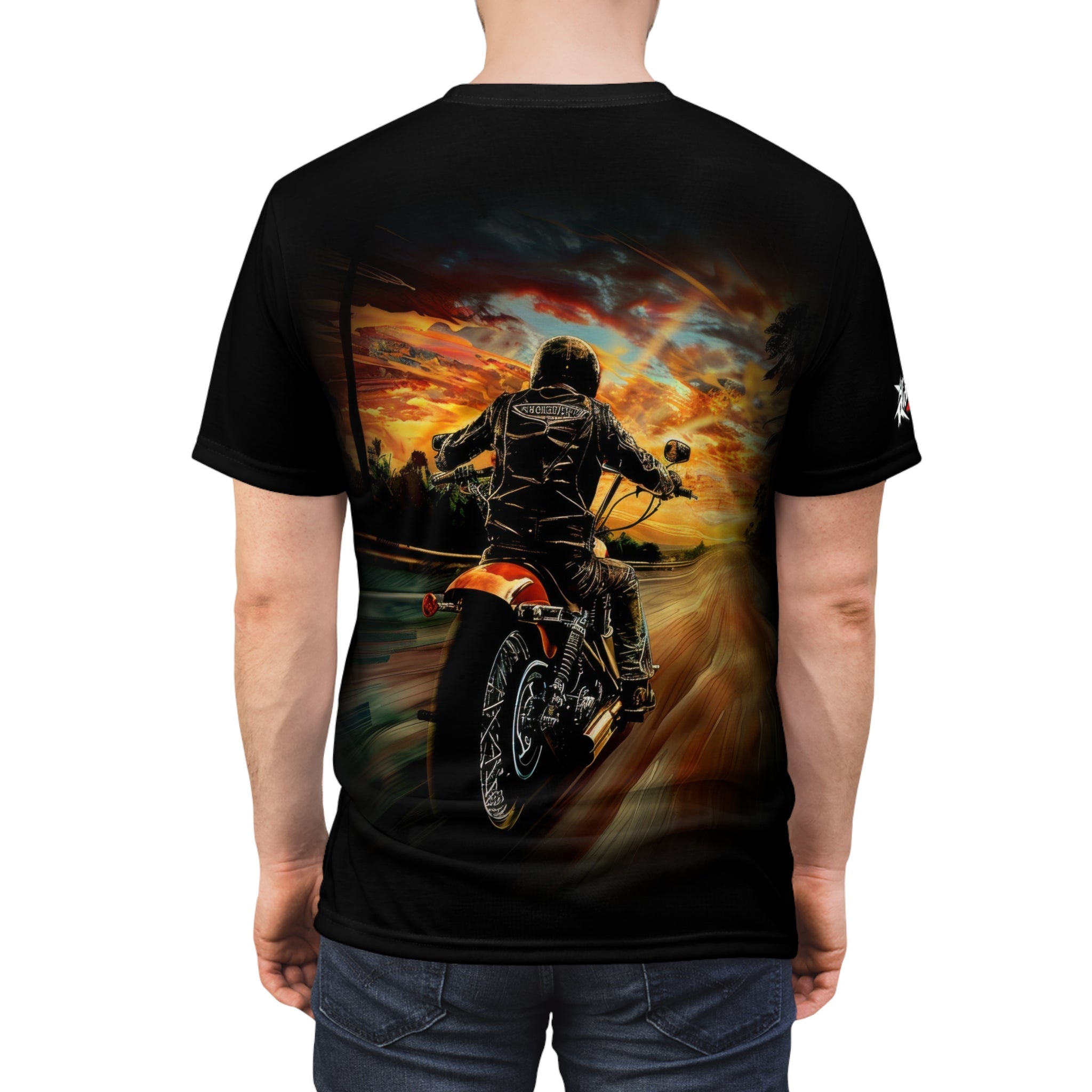 Riding into the Sunset Motorcycle t-shirt, motorcycle, sunset