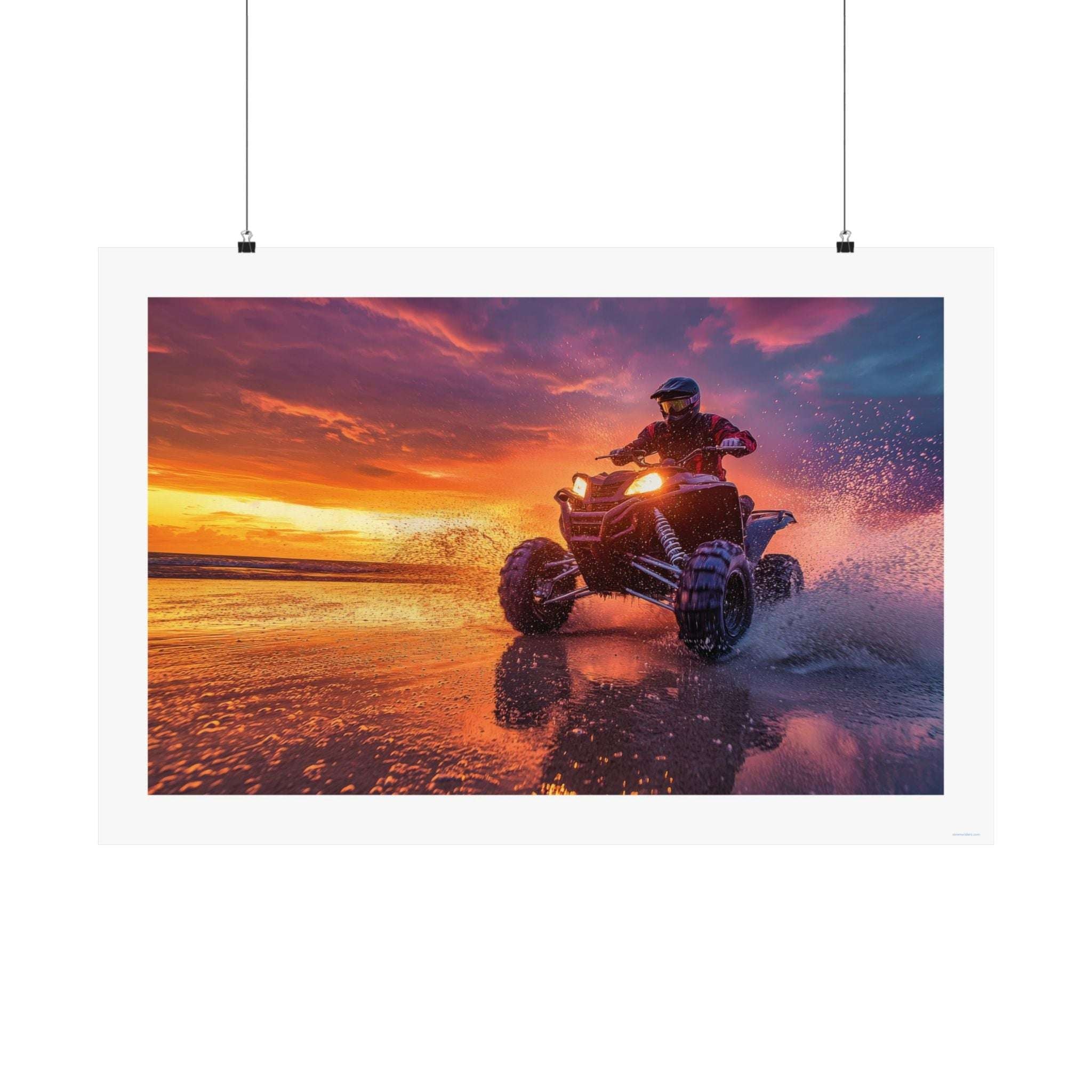 Tropical Breeze Gallery Print, poster, wall art, photo, ATV, beach, sunset, splashing